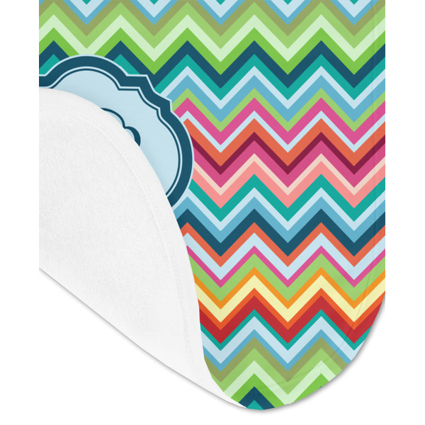 Retro Chevron Monogram Baby Bib - AFT detail