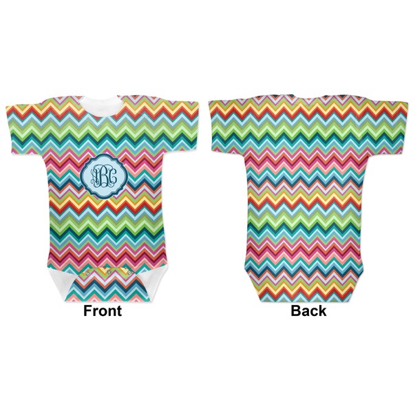 Retro Chevron Monogram Baby Bodysuit Approval