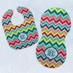 Retro Chevron Monogram Baby Bib & Burp Set