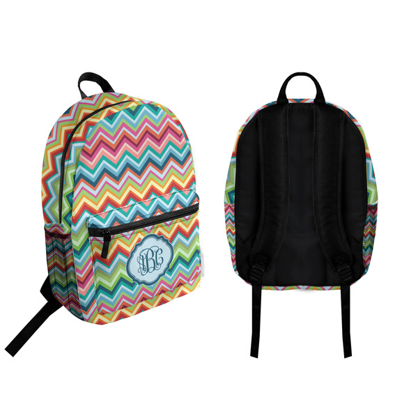 Retro Chevron Monogram Backpack front and back - Apvl
