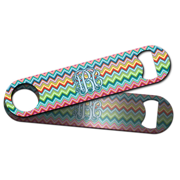 Retro Chevron Monogram Bar Bottle Opener - Main