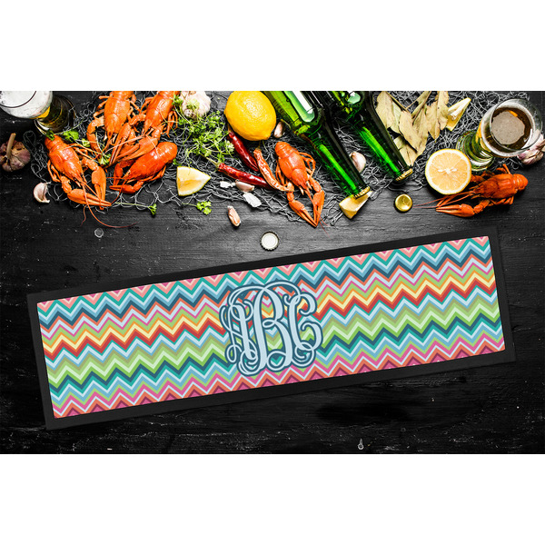 Retro Chevron Monogram Bar Mat - Large - LIFESTYLE