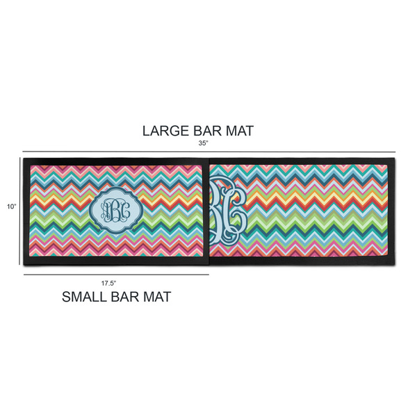 Retro Chevron Monogram Bar Mats - Sizing Chart
