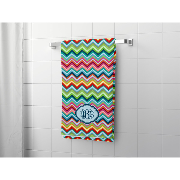 Retro Chevron Monogram Bath Towel - LIFESTYLE