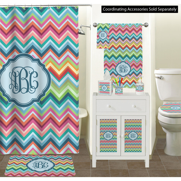 Retro Chevron Monogram Bathroom Scene