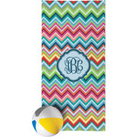 Retro Chevron Monogram Beach Towel (Personalized)