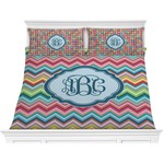 Retro Chevron Monogram Comforter Set - King (Personalized)