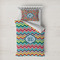 Retro Chevron Monogram Duvet Cover Set - Twin XL (Personalized)