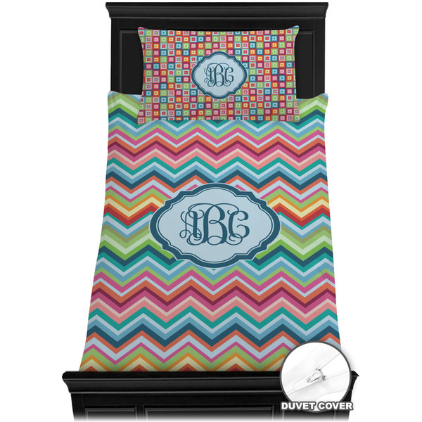 Retro Chevron Monogram Bedding Set (TwinXL) - Duvet