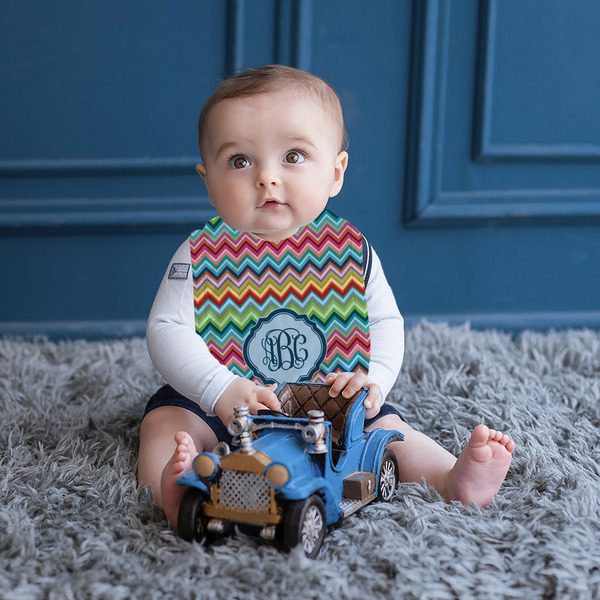 Retro Chevron Monogram Bib Lifestyle Boy