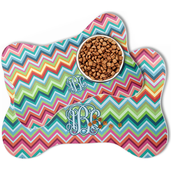 Retro Chevron Monogram Bone Shaped Dog Mats - MAIN