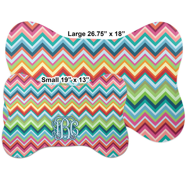 Retro Chevron Monogram Bone Shaped Mat Comparison