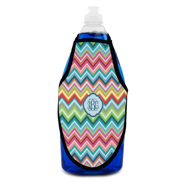 Retro Chevron Monogram Bottle Apron - Soap - FRONT