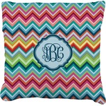 Retro Chevron Monogram Faux-Linen Throw Pillow 20" (Personalized)