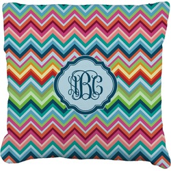 Retro Chevron Monogram Faux-Linen Throw Pillow 20" (Personalized)