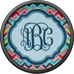 Retro Chevron Monogram Cabinet Knob (Black) (Personalized)