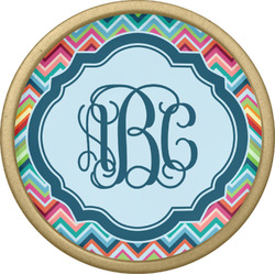 Retro Chevron Monogram Cabinet Knob - Gold