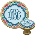 Retro Chevron Monogram Cabinet Knob - Gold