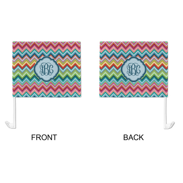 Retro Chevron Monogram Car Flag - Large - APPROVAL