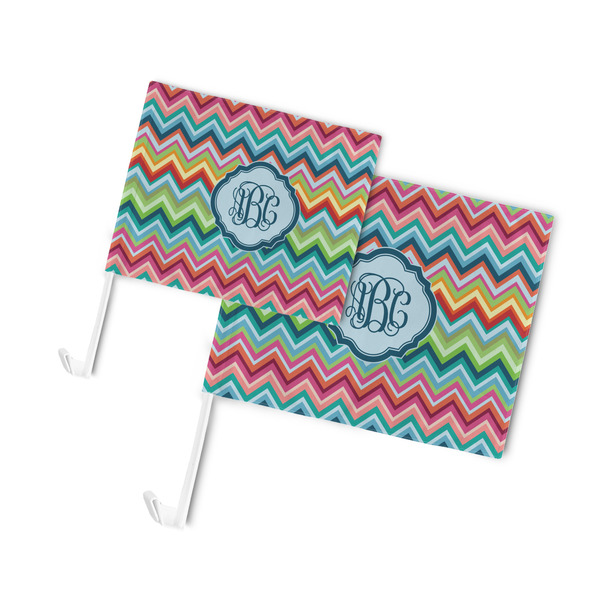 Retro Chevron Monogram Car Flags - PARENT MAIN (both sizes)