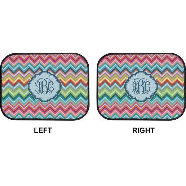 Retro Chevron Monogram Car Floor Mats (Back Seat) (Approval)