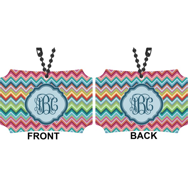 Retro Chevron Monogram Car Ornament - Berlin (Approval)