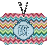 Retro Chevron Monogram Rear View Mirror Ornament (Personalized)