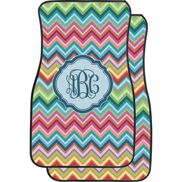 Custom Retro Chevron Monogram Car Floor Mats (Personalized)