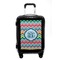 Retro Chevron Monogram Carry On Hard Shell Suitcase - Front