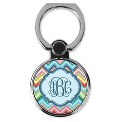 Retro Chevron Monogram Cell Phone Ring Stand & Holder (Personalized)