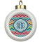 Retro Chevron Monogram Ceramic Ball Ornaments Parent