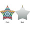 Retro Chevron Monogram Ceramic Flat Ornament - Star Front & Back (APPROVAL)