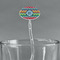 Retro Chevron Monogram Clear Plastic 7" Stir Stick - Oval - Main