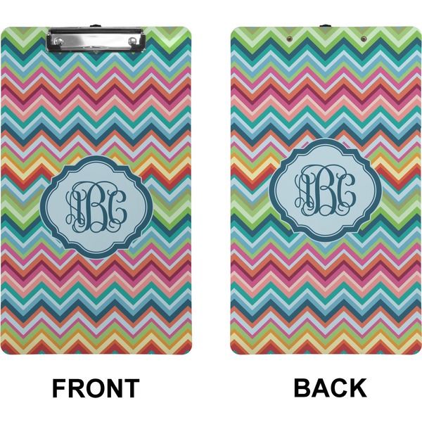 Retro Chevron Monogram Clipboard (Legal) (Front + Back)