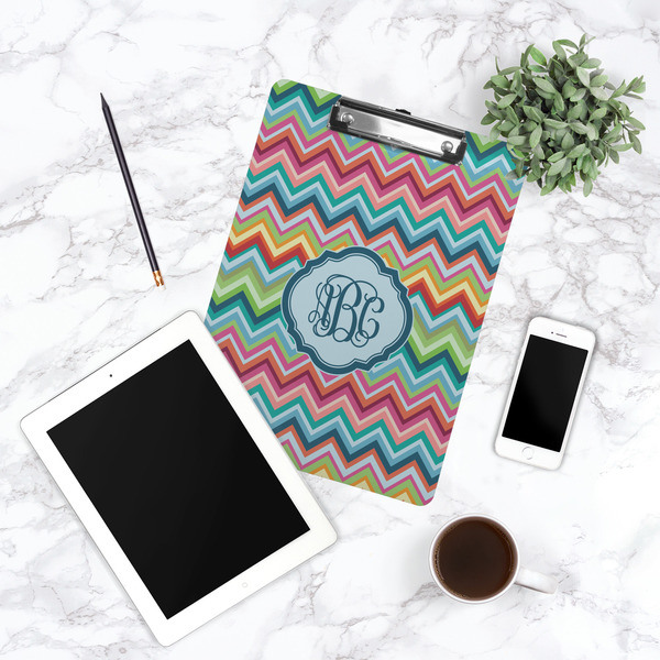 Retro Chevron Monogram Clipboard - Lifestyle Photo