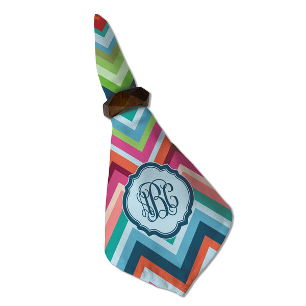 Retro Chevron Monogram Cloth Napkins - Personalized Dinner (Folded in Ring) (MAIN)