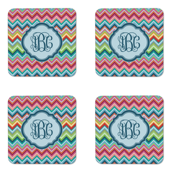 Retro Chevron Monogram Coaster Set - APPROVAL