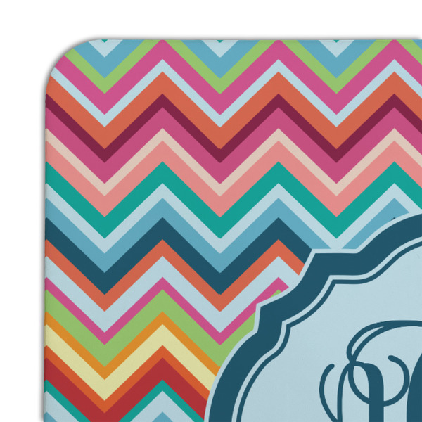 Retro Chevron Monogram Coaster Set - DETAIL