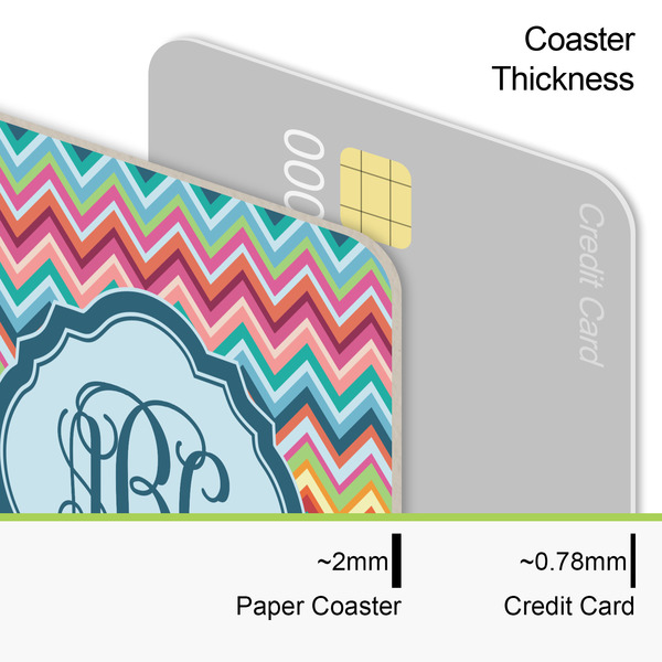 Retro Chevron Monogram Coaster Thickness