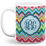 Retro Chevron Monogram 11 Oz Coffee Mug - White