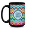 Retro Chevron Monogram Coffee Mug - 15 oz - Black