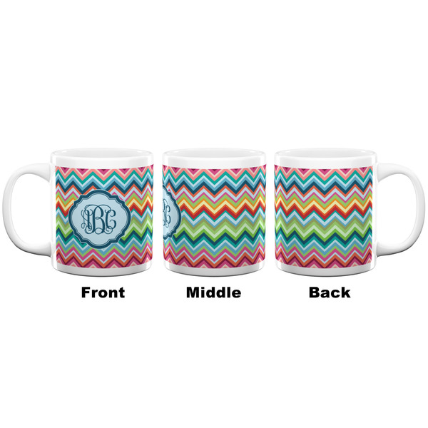Retro Chevron Monogram Coffee Mug - 20 oz - White APPROVAL