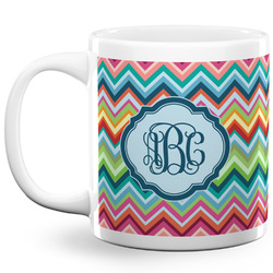 Retro Chevron Monogram 20 Oz Coffee Mug - White