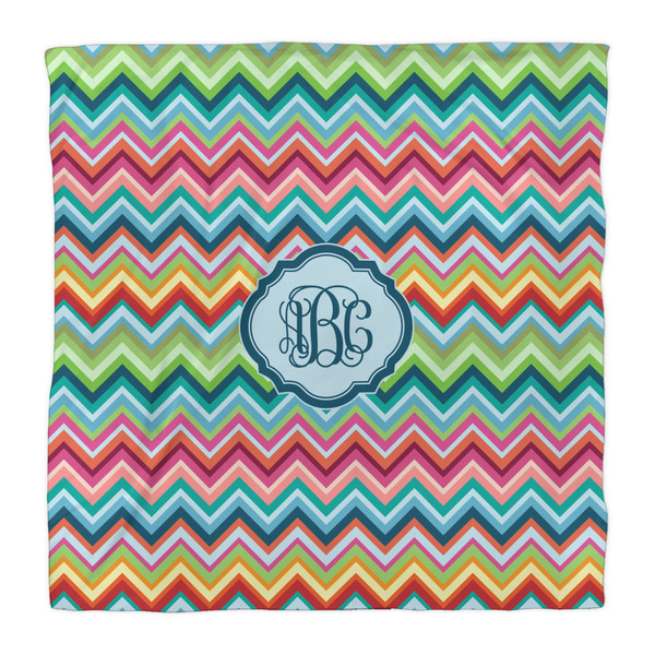 Retro Chevron Monogram Comforter - Queen - Front