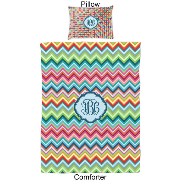 Retro Chevron Monogram Comforter Set - Twin - Approval