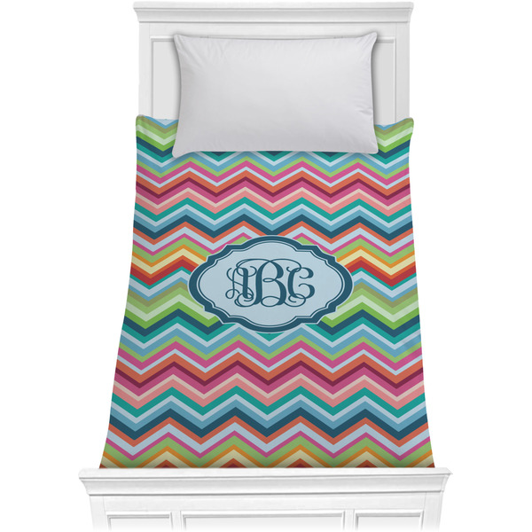Retro Chevron Monogram Comforter (Twin)