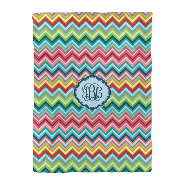 Retro Chevron Monogram Comforter - Twin XL - Front