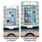 Retro Chevron Monogram Compare Phone Stand Sizes - with iPhones