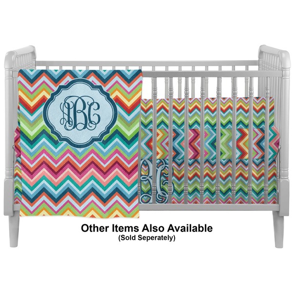 Retro Chevron Monogram Crib - Profile Sold Seperately