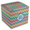 Retro Chevron Monogram Cube Favor Gift Box - Front/Main
